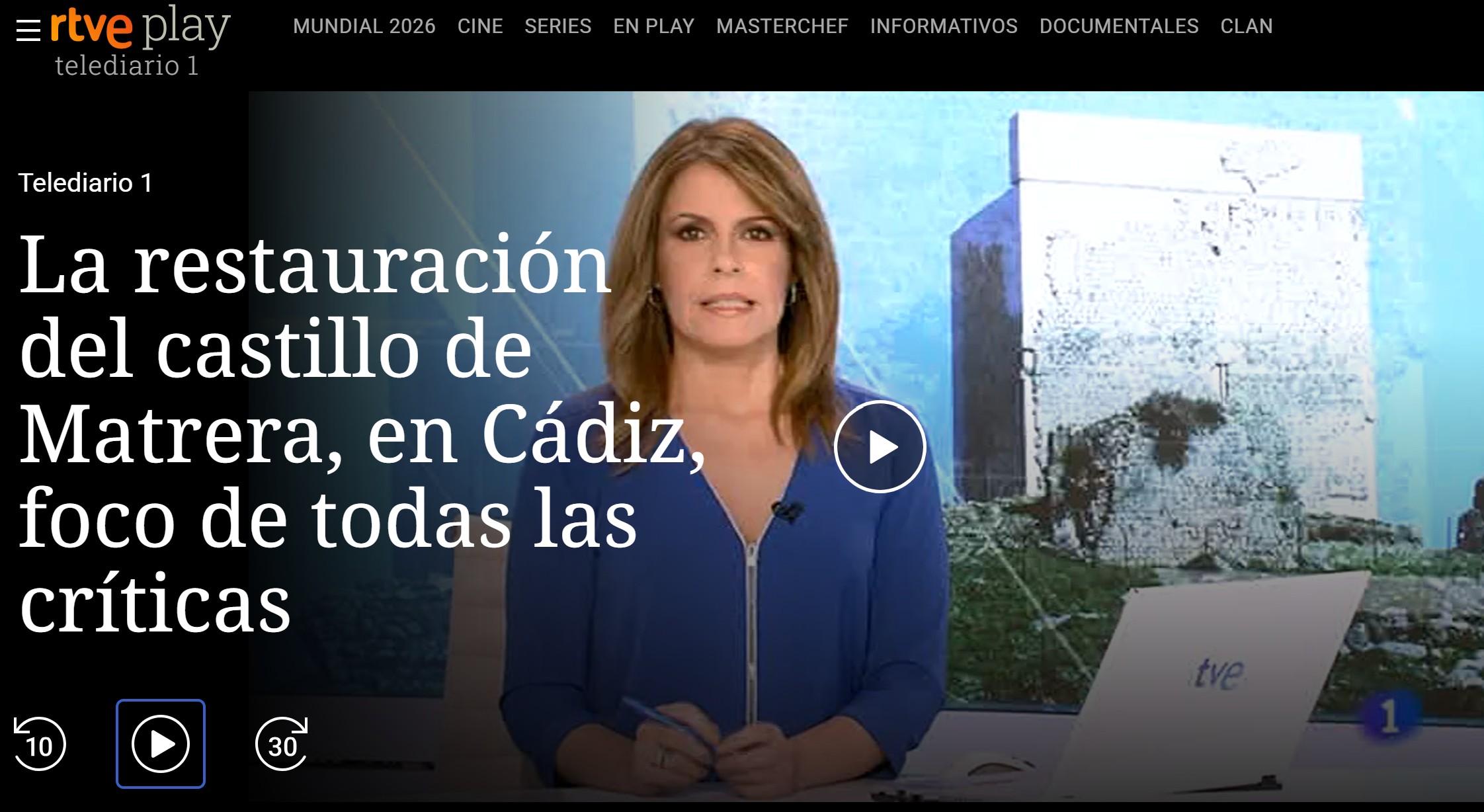 Imagen del Evento RTVE: La restauración del Castillo de Matrera, en Cádiz, foco de todas las críticas. 16/03/11